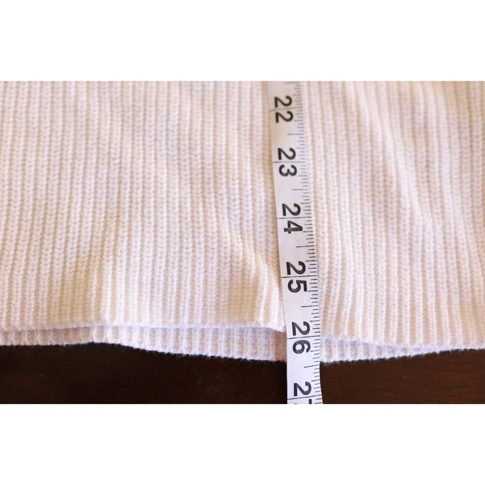 L-RL Lauren Active Ralph Lauren White Half Zip Knit Sweater Patches Preppy XL